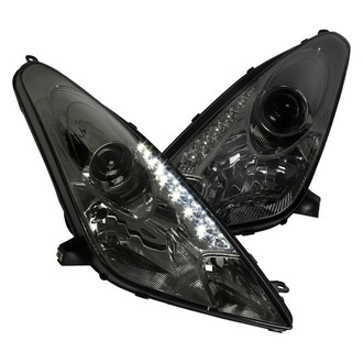 Spec-D® - Driver and Passenger Side Chrome/Smoke Projector Headlights with LED DRL
