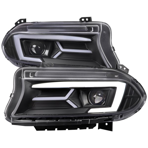 Spec-D® - Matte Black LED Light Tube Projector Headlights with Sequential Turn Signal
