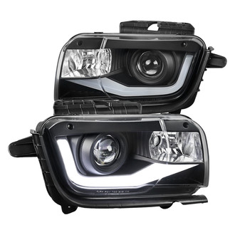 Spec-D® - Driver and Passenger Side Matte Black DRL Bar Projector Headlights