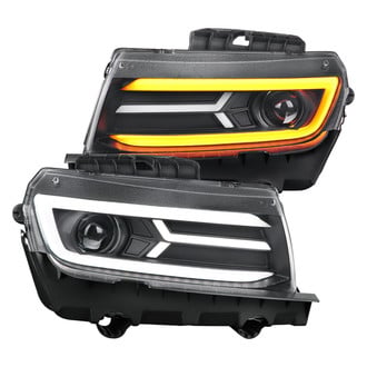 Spec-D® - Driver and Passenger Side Black Sequential DRL Bar Projector Headlights