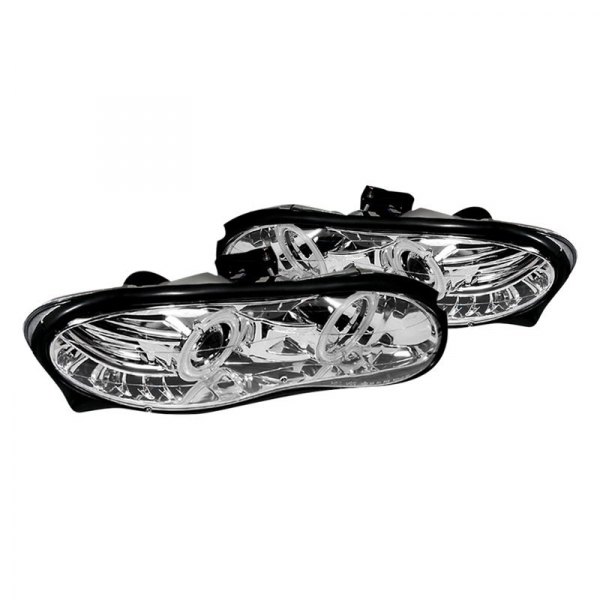 Spec-D® - Chrome Dual Halo Projector Headlights with Parking LEDs, Chevy Camaro