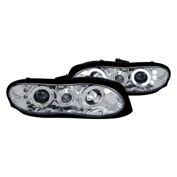 Spec-D® - Chrome Dual Halo Projector Headlights with Parking LEDs, Chevy Camaro
