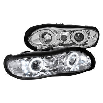 Spec-D® - Driver and Passenger Side Chrome Dual Halo Projector Headlights with Parking LEDs