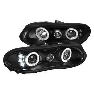 Spec-D® - Driver and Passenger Side Black Dual Halo Projector Headlights with Parking LEDs