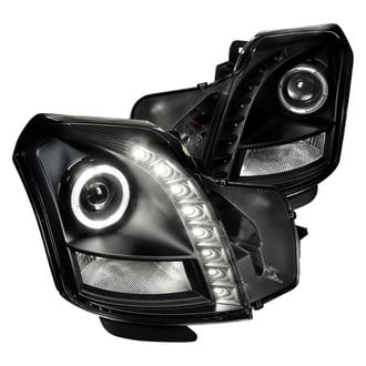 Spec-D® - Driver and Passenger Side Black Halo Projector Headlights with LED DRL