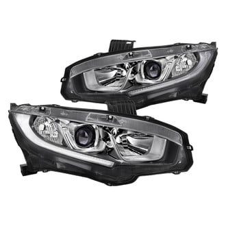Spec-D® - Driver and Passenger Side Chrome LED DRL Bar Projector Headlights