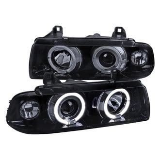 Spec-D® - Driver and Passenger Side Gloss Black/Smoke LED Halo Projector Headlights