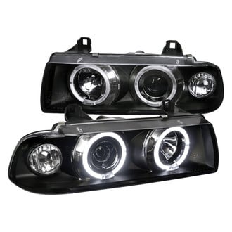 Spec-D® - Driver and Passenger Side Black/Smoke LED Halo Projector Headlights