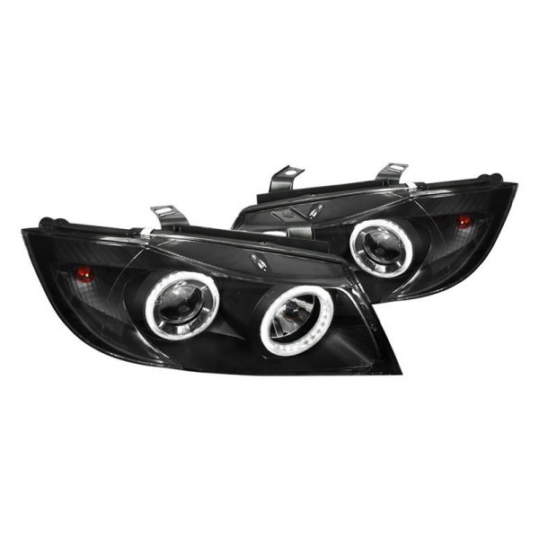 Spec-D® - Black/Smoke LED Halo Projector Headlights, BMW 3-Series