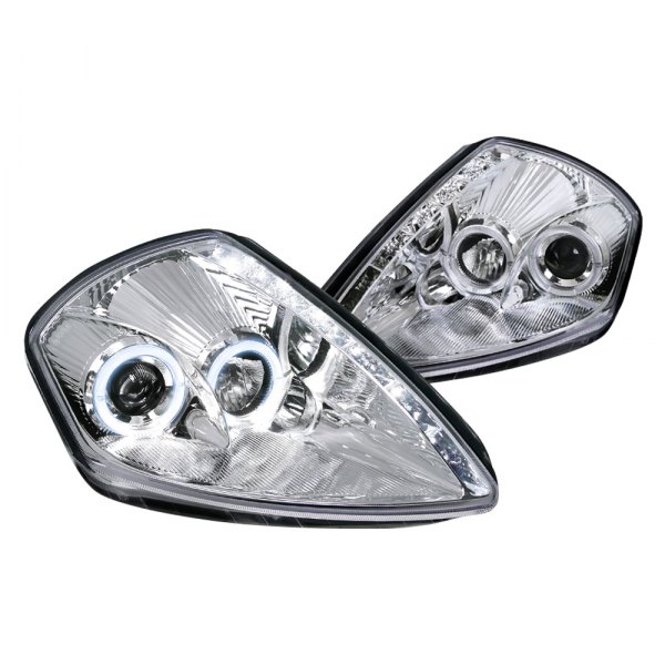 Spec-D® - Chrome Dual Halo Projector Headlights with LED DRL, Mitsubishi Eclipse