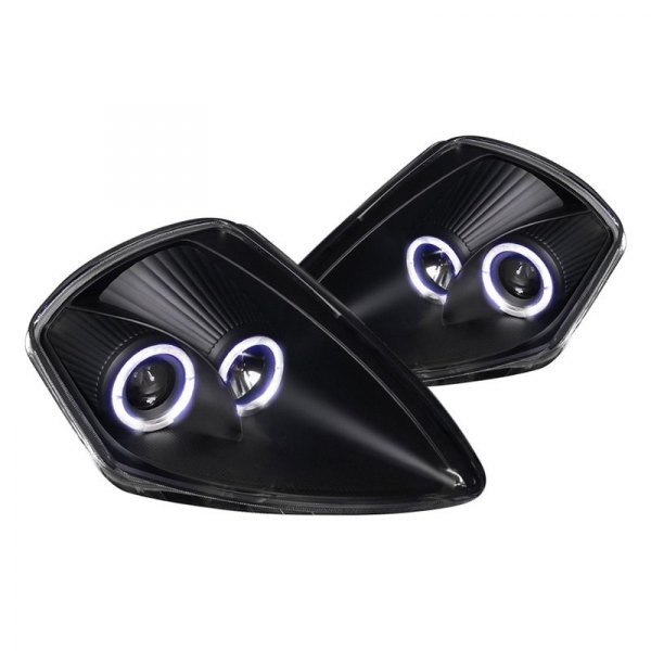 Spec-D® - Black LED Dual Halo Projector Headlights, Mitsubishi Eclipse
