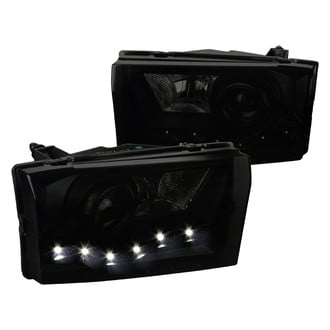 Spec-D® - Driver and Passenger Side Chrome/Smoke Projector Headlights with LED DRL