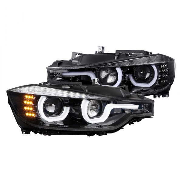 Spec-D® - Jet Black DRL Bar Projector Headlights with LED Turn Signal