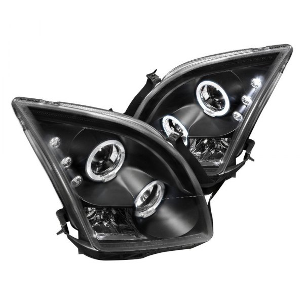 Spec-D® - Black Dual Halo Projector Headlights with Parking LEDs, Ford Fusion