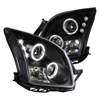 Spec-D® - Driver and Passenger Side Black Dual Halo Projector Headlights with Parking LEDs