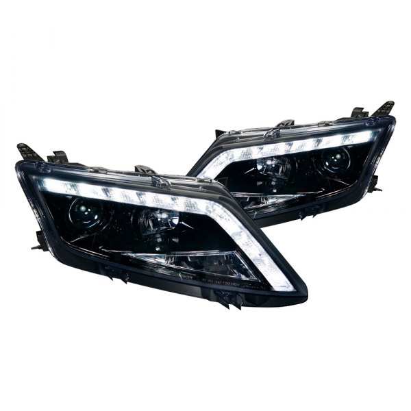 Spec-D® - Gloss Black/Smoke Projector Headlights with LED DRL, Ford Fusion