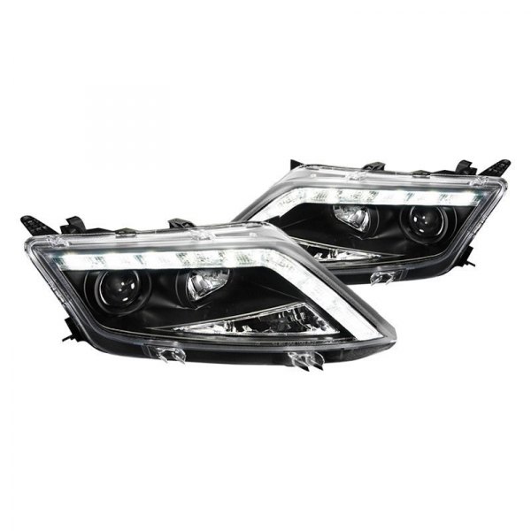 Spec-D® - Black Projector Headlights with LED DRL, Ford Fusion