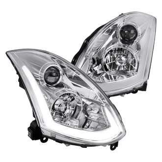 Spec-D® - Driver and Passenger Side Chrome Sequential LED DRL Bar Projector Headlights