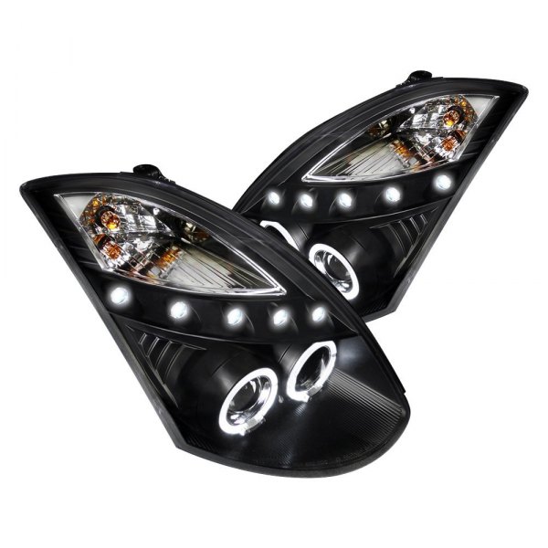 Spec-D® - Black Dual Halo Projector Headlights with LED DRL, Infiniti G35