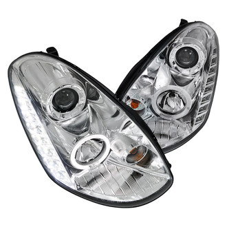 Spec-D® - Driver and Passenger Side Chrome Halo Projector Headlights with LED DRL