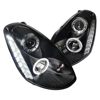 Spec-D® - Driver and Passenger Side Black Halo Projector Headlights with LED DRL