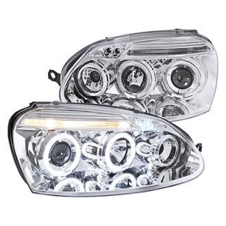 Spec-D® - Driver and Passenger Side Chrome Dual Halo Projector Headlights with Parking LEDs