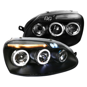 Spec-D® - Driver and Passenger Side Black Dual Halo Projector Headlights with Parking LEDs