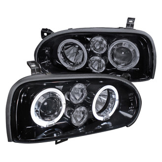 Spec-D® - Driver and Passenger Side Gloss Black/Smoke LED Dual Halo Projector Headlights