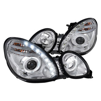 Spec-D® - Driver and Passenger Side Chrome Dual Halo Projector Headlights with LED DRL