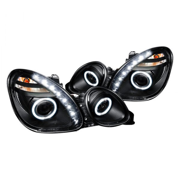 Spec-D® - Black Dual Halo Projector Headlights with LED DRL, Lexus GS