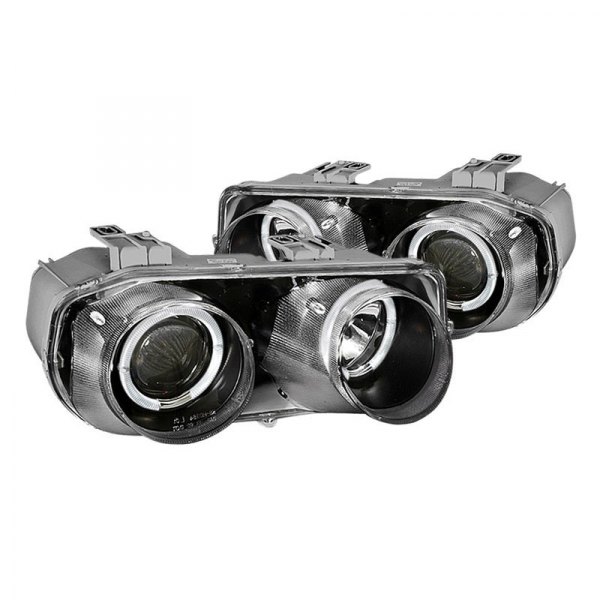 Spec-D® - Black LED Dual Halo Projector Headlights, Acura Integra