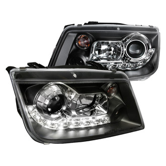 Spec-D® - Driver and Passenger Side Black Projector Headlights with R8 Style LEDs