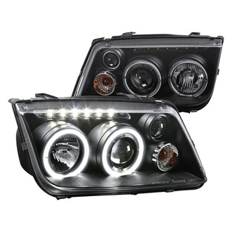 Spec-D® - Driver and Passenger Side Black Halo Projector Headlights with Parking LEDs