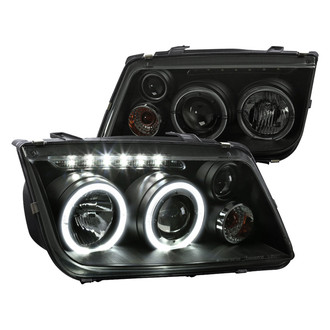 Spec-D® - Driver and Passenger Side Black/Smoke Halo Projector Headlights with Parking LEDs