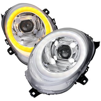 Spec-D® - Driver and Passenger Side Chrome DRL Bar Projector Headlights with LED Turn Signal