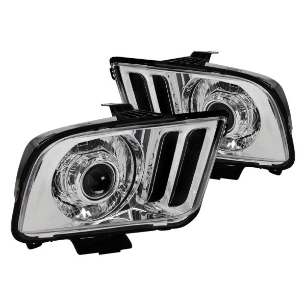 Spec-D® - Chrome Projector Headlights, Ford Mustang