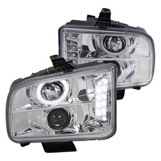 Spec-D® - Driver and Passenger Side Chrome Halo Projector Headlights with Parking LEDs