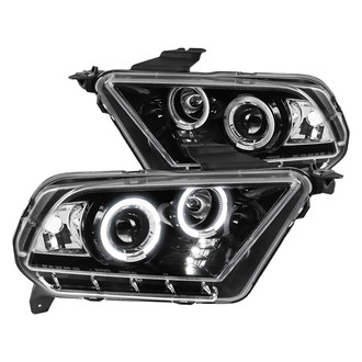 Spec-D® - Driver and Passenger Side Gloss Black Halo Projector Headlights with Parking LEDs