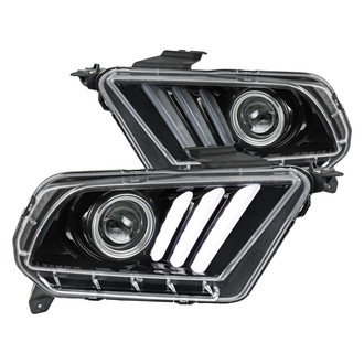 Spec-D® - Driver and Passenger Side Black Sequential LED DRL Bar Projector Headlights