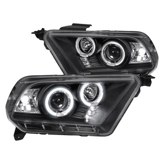 Spec-D® - Driver and Passenger Side Black Dual Halo Projector Headlights with Parking LEDs