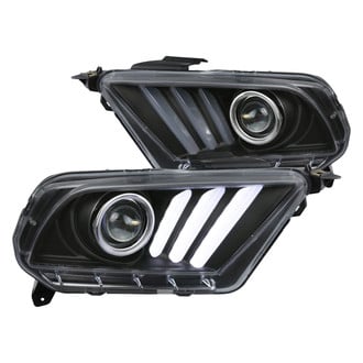 Spec-D® - Driver and Passenger Side Black Sequential LED DRL Bar Projector Headlights