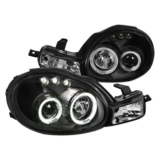 Spec-D® - Driver and Passenger Side Black Dual Halo Projector Headlights with Parking LEDs