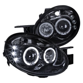 Spec-D® - Driver and Passenger Side Gloss Black/Smoke Dual Halo Projector Headlights with Parking LEDs