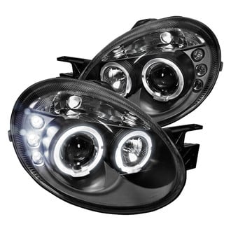 Spec-D® - Driver and Passenger Side Black Dual Halo Projector Headlights with Parking LEDs