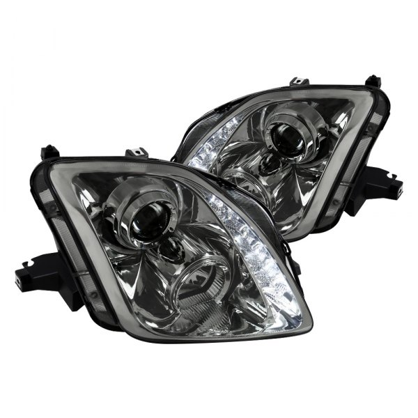 Spec-D® - Chrome/Smoke Projector Headlights with LED DRL, Honda Prelude