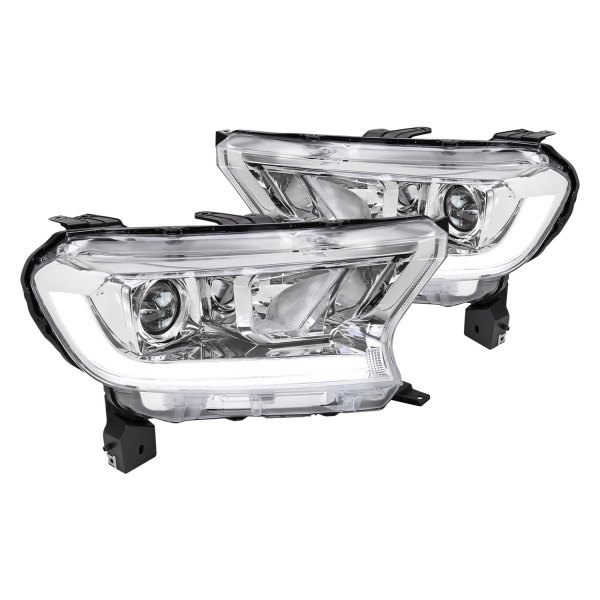 Spec-D® - Chrome Sequential LED DRL Bar Projector Headlights, Ford Ranger