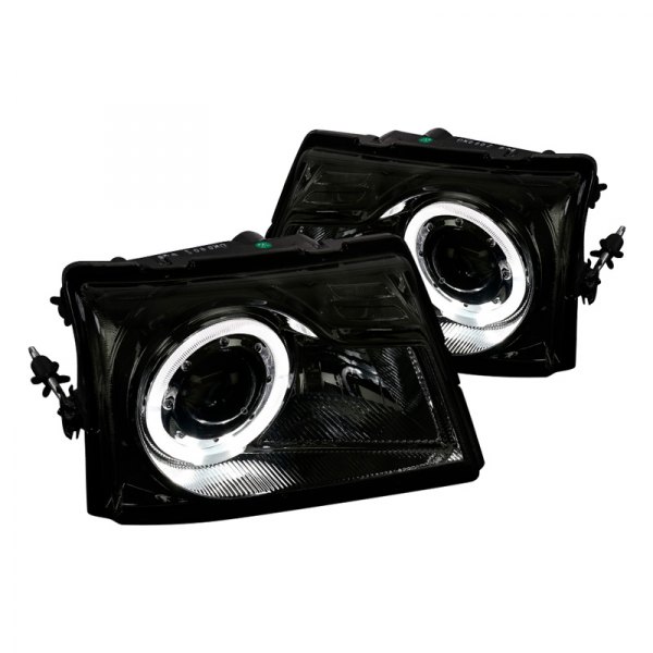 Spec-D® - Black/Smoke LED Halo Projector Headlights, Ford Ranger