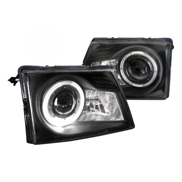 Spec-D® - Black LED Halo Projector Headlights, Ford Ranger