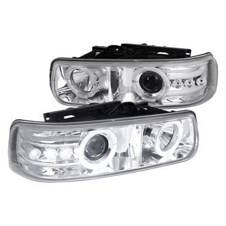 Spec-D® - Driver and Passenger Side Chrome Dual Halo Projector Headlights with Parking LEDs