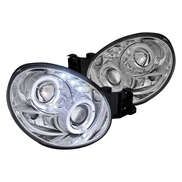 Spec-D® - Chrome Dual Halo Projector Headlights with Parking LEDs, Subaru Impreza